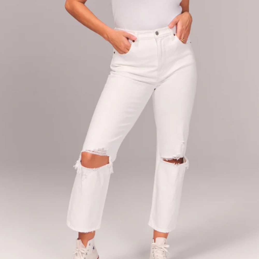 White Straight Jeans
